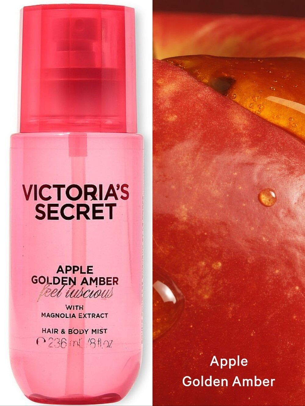 Victoria's Secret Apple Golden Amber Hair & Body Mist 8oz NEW